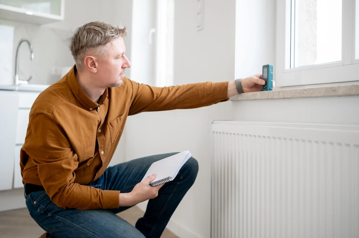 Une personne qui fait un diagnostic immobilier